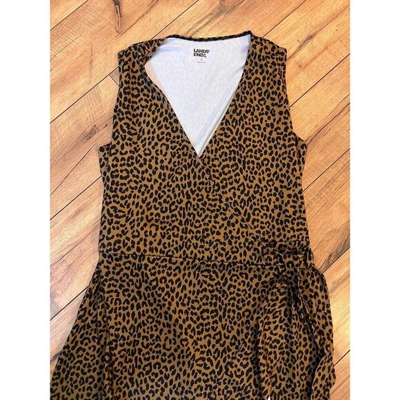 Lands End size small wrap dress swim cover up animal print - Picture 4 of 7